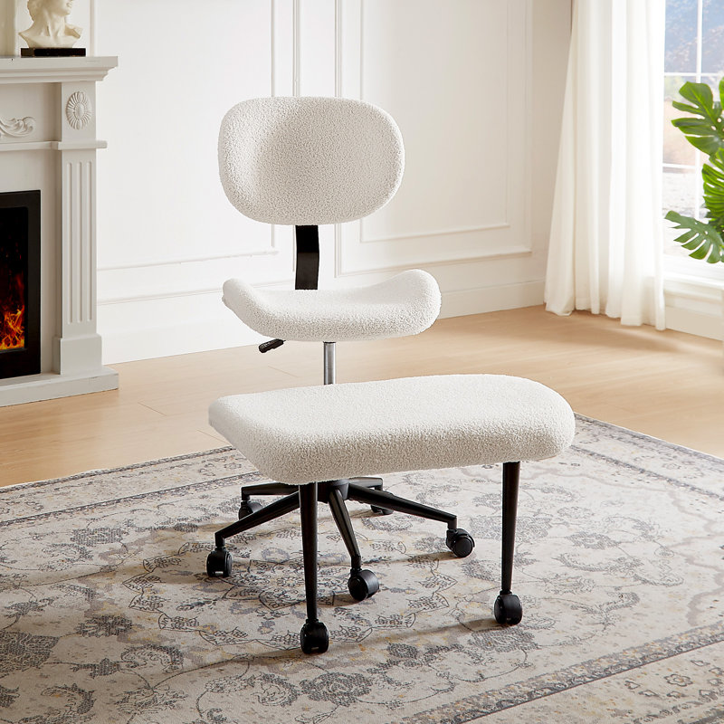 Chaise de bureau Teddy, Blanc cassé