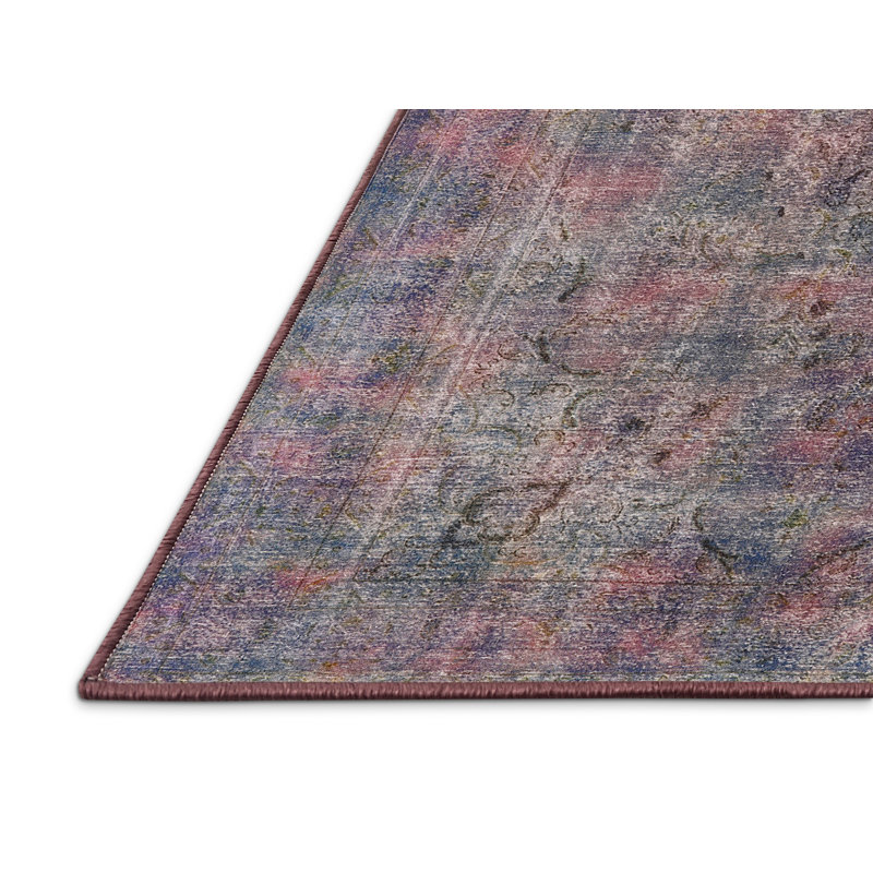 Tapis 100% Mid-Century moderne lavable à la machine 2275, Rectangle 4 pi x 6 pi