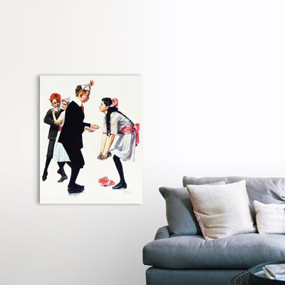 «Norman Rockwell Children Dancing At Party», art mural sur toile