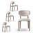 Mid-Century Modern Upholstered Dining Chairs with Wood-Grain Metal Legs-492494370