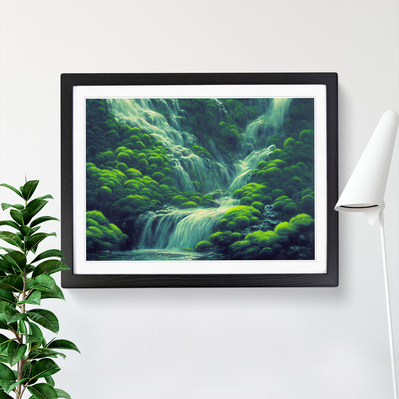 Unique Waterfall - Framed Print, Black, 46cm H x 64cm W x 2cm D