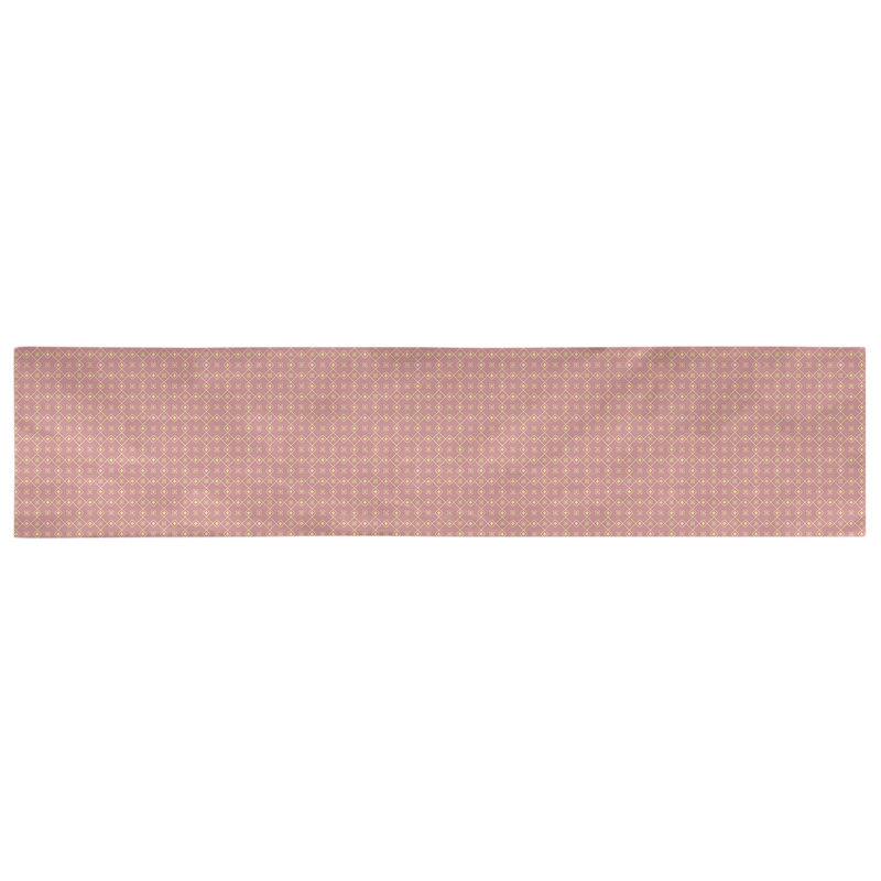 Chemin de table Avicia, 90 po x 16 po, Rouge / jaune pâle, Coton