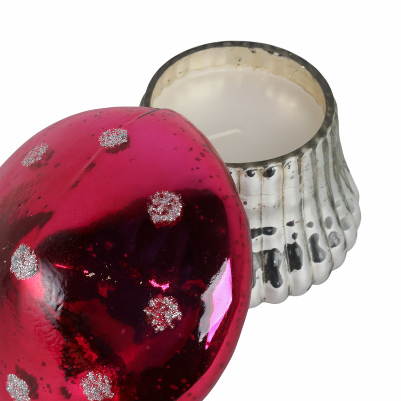 Sagebrook Home 6" 12 Oz Mushroom Candle, Pink