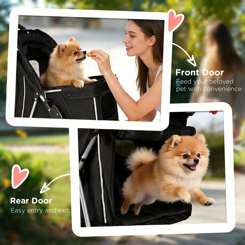 Foldable Pet Stroller, Black