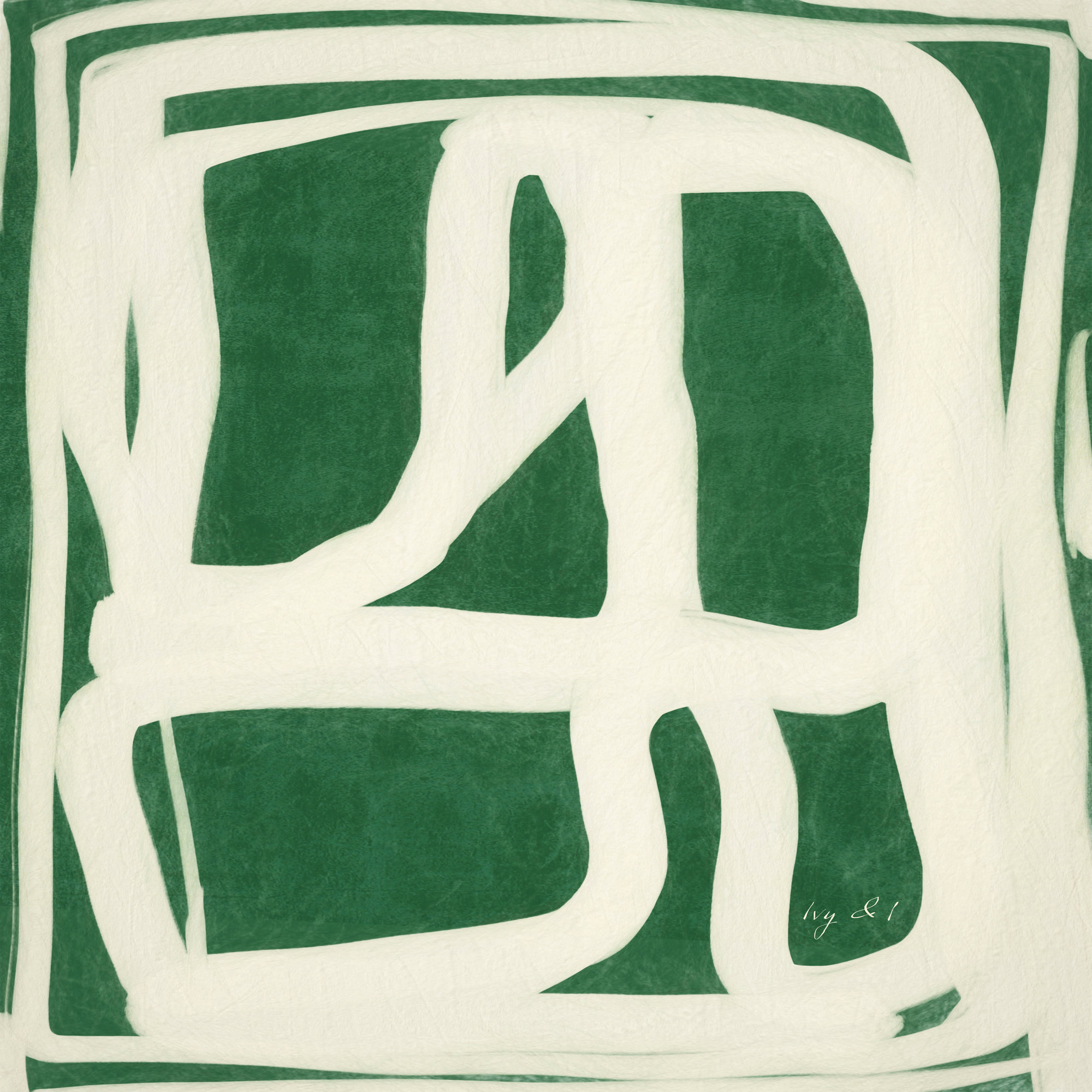 Green White Movement by Ivy&I, Black Framed Canvas, 30" H x 30" W x 2" D, No