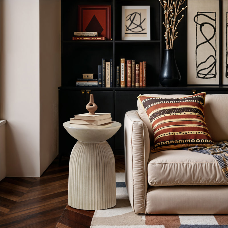 Table de bout en béton Opani, Beige