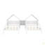 Lit plateforme simple double avec tête de lit en forme de maison et table de chevet intégrée-1859040836