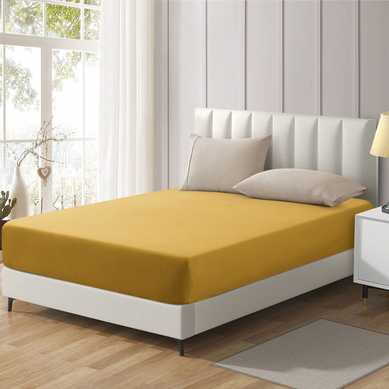 Joshua-Lewis Microfiber Brushed Fitted Sheet, Double (4'6), Ochre