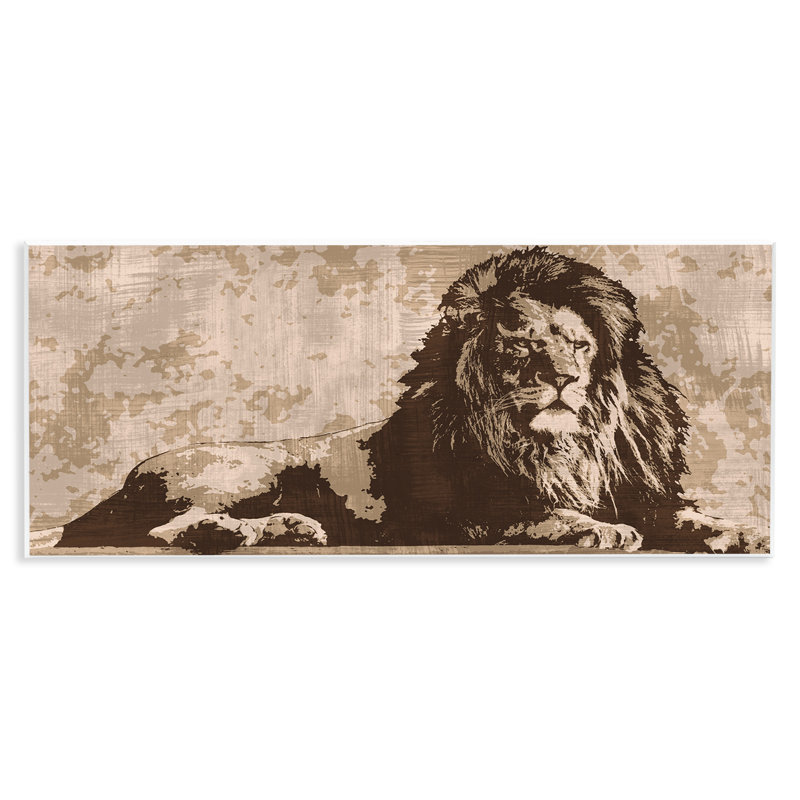 Impression sur plaque «Rustic Impression Lion» par Andrew Cooper