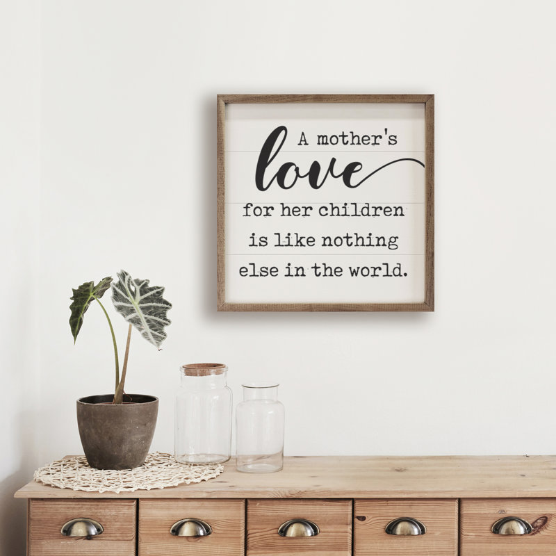 «A Mother's Love For Her Children» - blanc, L 16 po x H 16 po