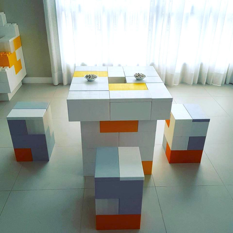 Translucent Polypropylene Modular Accent Stool