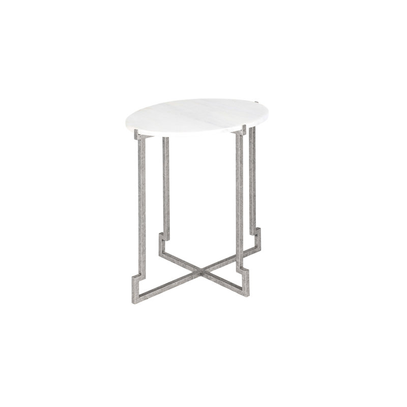 Salonika Cross Legs End Table, Royal Silver