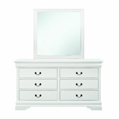Munro 6 Drawer Double Dresser with Mirror -  Canora Grey, 7A31823322DA42C3971E5A85061BD6C7
