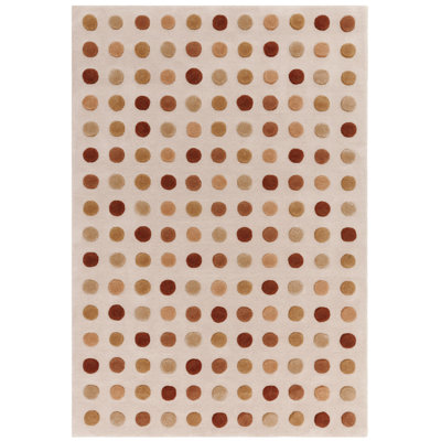 Nayiri Hand Woven Polka Dot Rust Area Rug