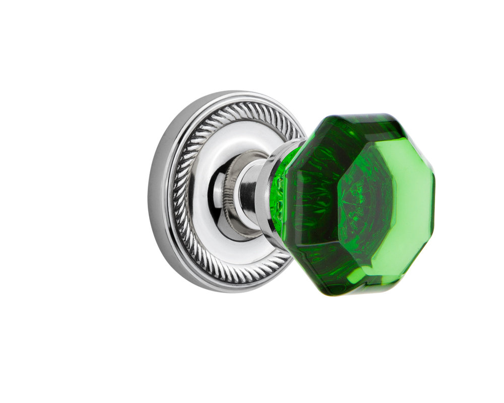 Rope Rosette with Waldorf Emerald Door Knob Nostalgic Warehouse 