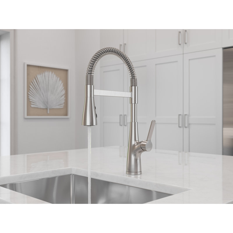 Neera Culinary Look Pull Down Single Handle Kitchen Faucet, Stainless Steel