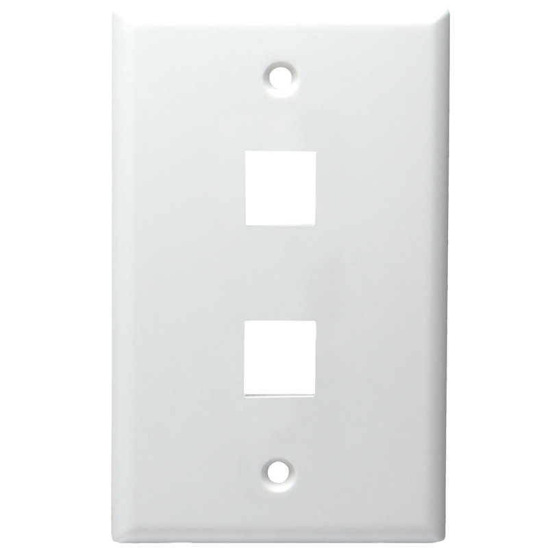 Electronics 2-Gang Duplex Outlet Wall Plate, White