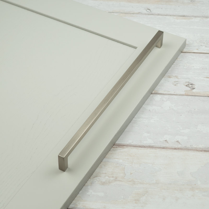 Satin Nickel Slim Square D-Bar Handles, 320mm