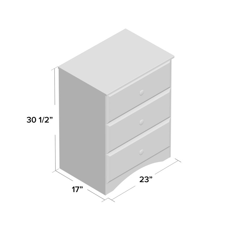 Commode 3 tiroirs Alayna, Blanc
