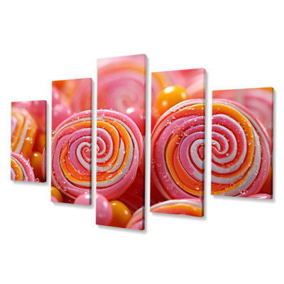 «Lollypop Popart II», impression d'art mural «Food & Beverage» - 5 panneaux