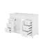 Meuble-lavabo de 46 po sans lavabo, unité de rangement de salle de bain avec 2 portes à fermeture silencieuse et 6 tiroirs, portes doubles équipées de tablettes à 2 niveaux