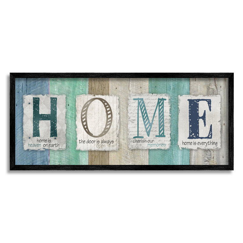 Rustic Blue Birch Pattern Wood Framed Wall Art, 30" x 13"