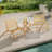 Teak Wood Outdoor Reclining Chair Natural Mid Century Accent Chair w/ Backrest