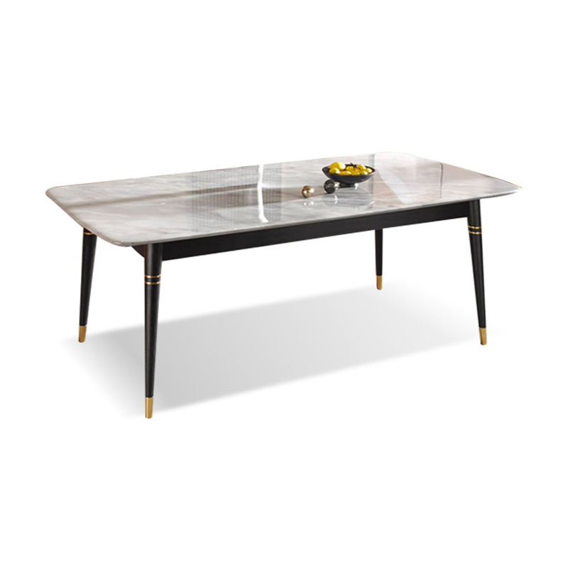 Rectangular marble dining table, 29.53"H x 70.87"L x 35.43"W