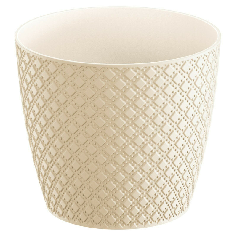 Aarati Planter, Cream, 13.8cm H x 15.7cm W x 15.7cm D