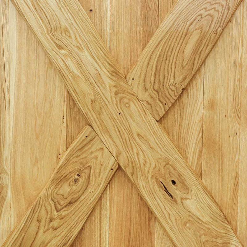 Buldir Solid Oak Barn Doors, 220cm H x 90cm W x 4cm D, Natural Oil