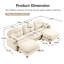Canapé modulaire en U modulaire en forme de U avec repose-pieds, tissu en chenille de qualité supérieure, 2 coussins décoratifs, mousse à haute densité, dossier rembourré capitonné, facile à installer, s'adapte aux chambres et aux coins lecture, beige-358492017