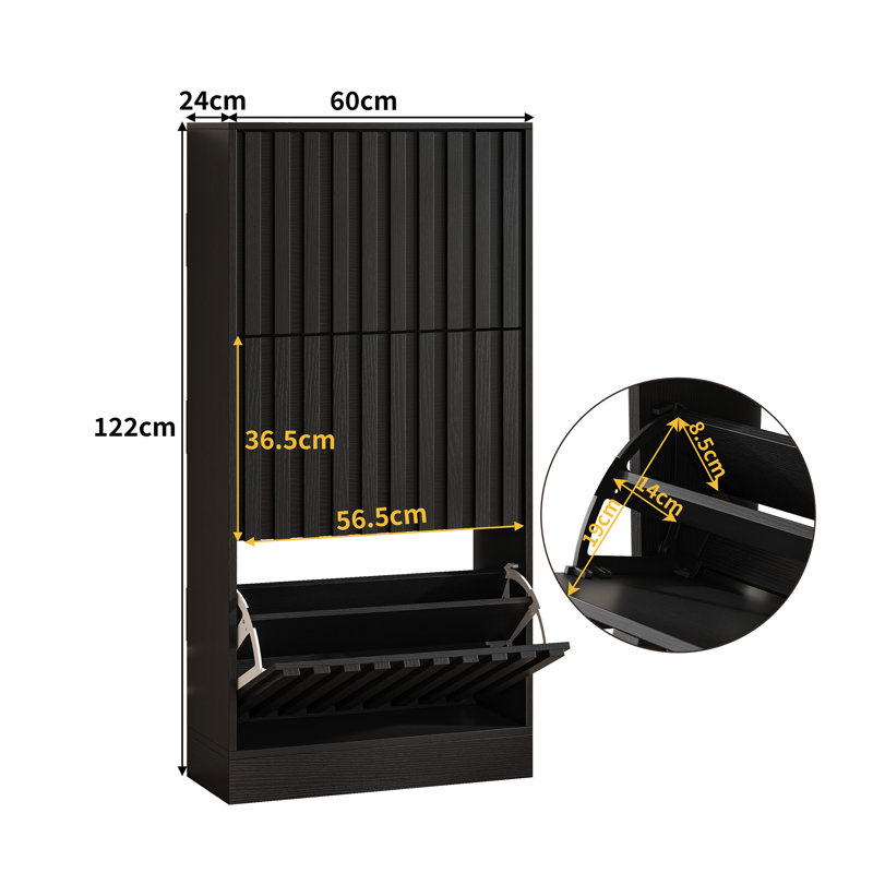 12 Pair Shoe Storage, Black