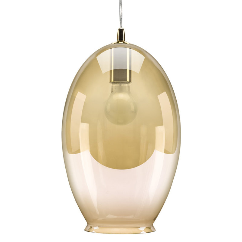 Boatner 1 - Light White Jar Pendant, Amber Tint