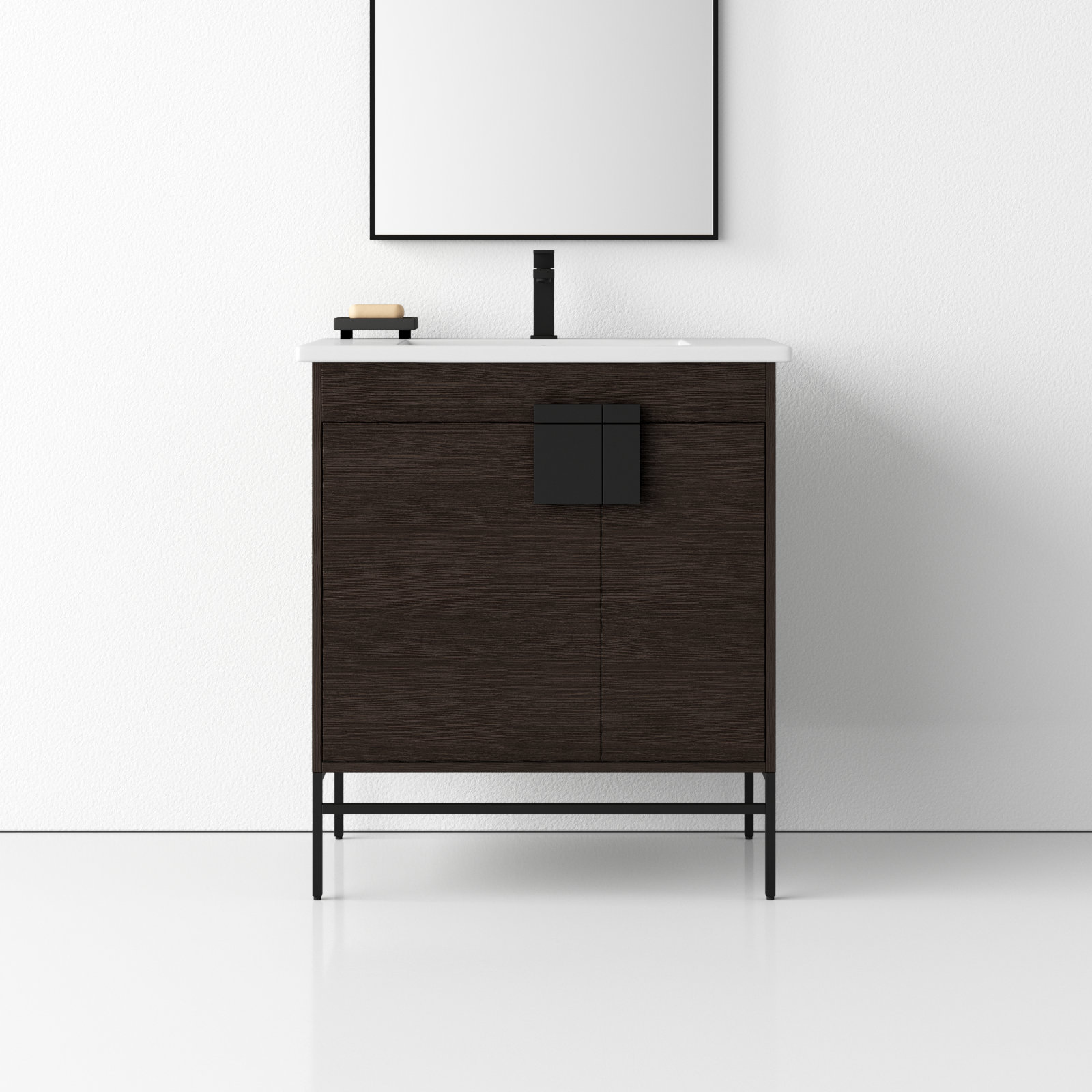 Maisie 30'' Single Bathroom Vanity, Black Matte, Black