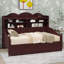 Lit de jour simple avec tiroirs de rangement intégrés, lit de jour simple en bois avec tête de lit et tablettes de rangement-332750549