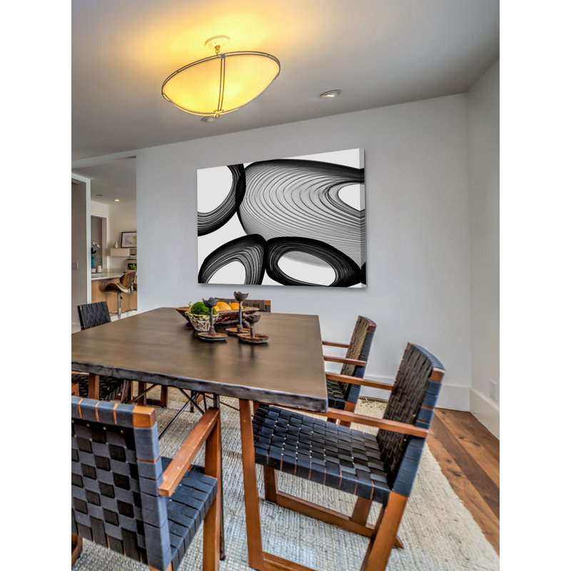 «Abstract Black and White 21-49-00» par Irena Orlov, reproduction d'art sur toile tendue, 40 po x 60 po