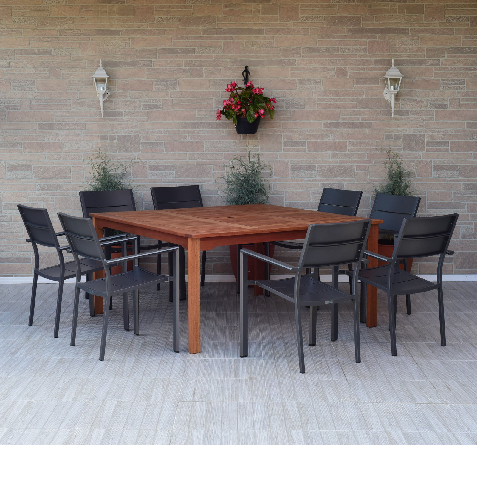 Anautica 85" Eucalyptus Patio Dining Set