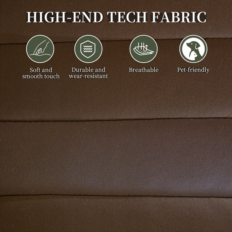 Upholstered Chaise Lounge, Brown