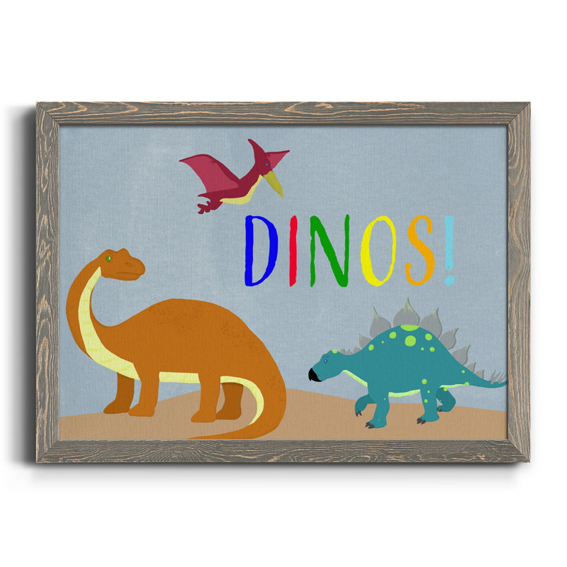 Dinos! - Cadre photo, impression sur toile, H 24 po x l 18 po x P 1,5 po, gris