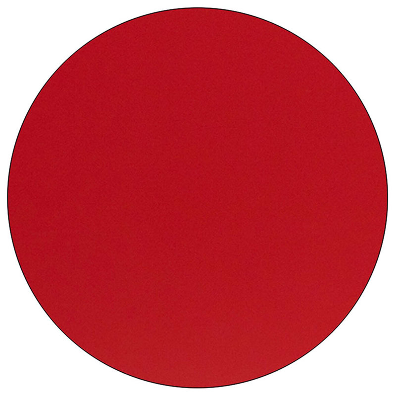 Red Round Laminate Activity Table with Adjustable Legs