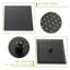 Double système de douche mural carré de 12 po avec valve Roughin, noir mat