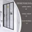 48 po X P 70 po H Porte de douche semi-encadrée avec design triple coulissant au fini noir mat