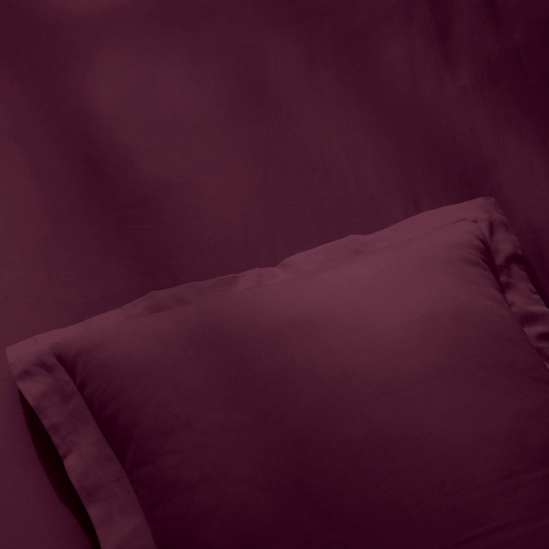 Lunete Egyptian Cotton Blend Modern & Contemporary Duvet Cover Set, Plum, Twin XL Duvet cover + 1 Pillow Sham