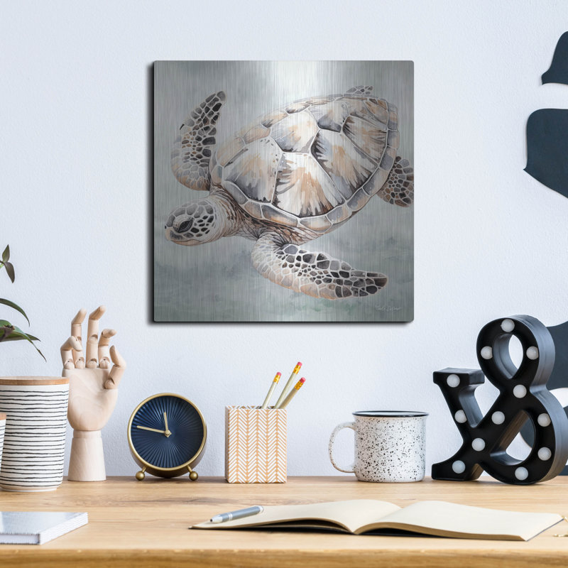  «Cape Cod Turtle» par Nicole DeCamp, art mural en métal, 12 po x 12 po, H 12 po x l 12 po