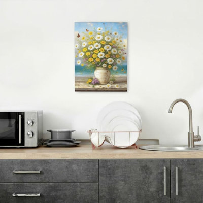 «Coastal Ocean & Flower», art mural 24 po x 32 po