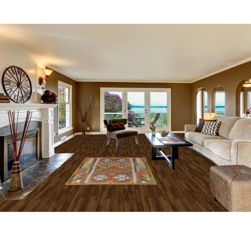 Geometric Wool Kilim Oriental Accent Rug 4x6