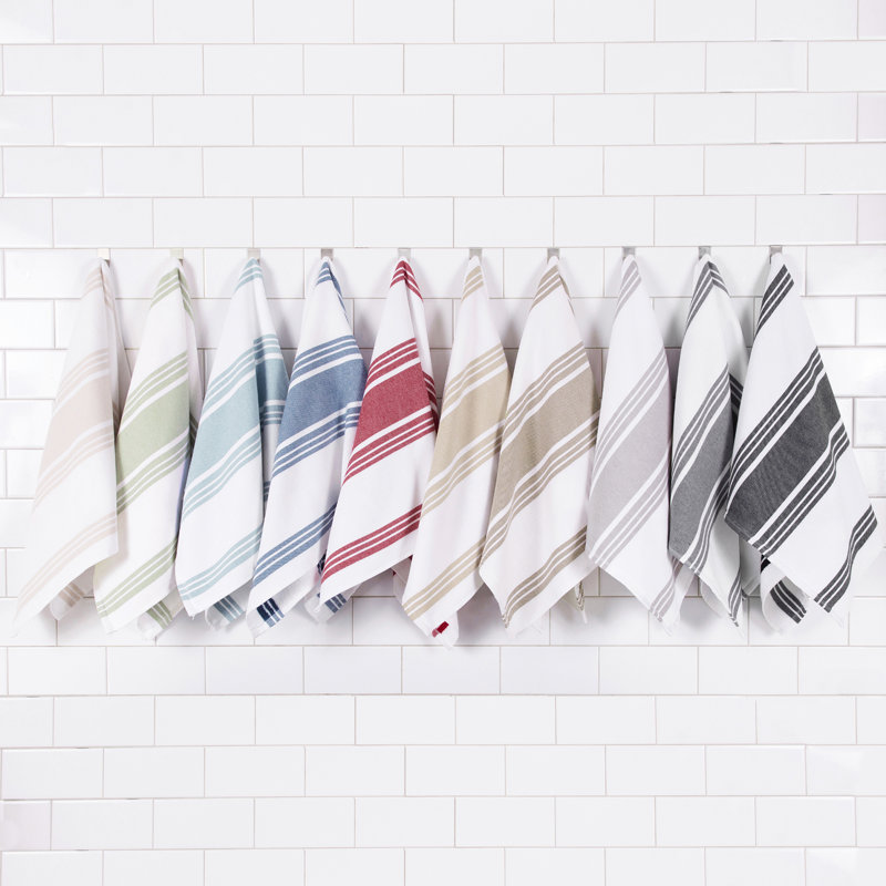 Dual Striped Tea Towel, Chili