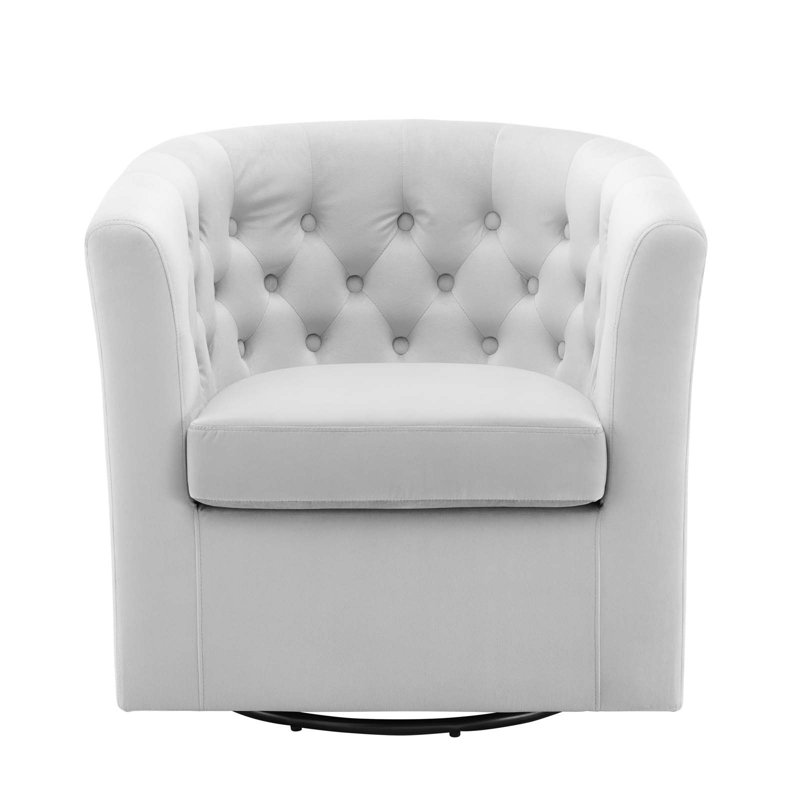 Fauteuil pivotant en velours Performance Prospect, Velours gris clair