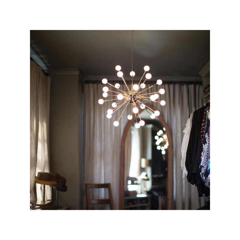 Impulse 30 - Light LED Chandelier, Polished Gold