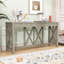 Console en placage d'acacia avec 4 tiroirs et base en X Anlen-114733110